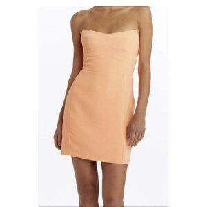 Amanda Uprichard Ivy Creamsicle Orange Strapless Mini Dress Medium New